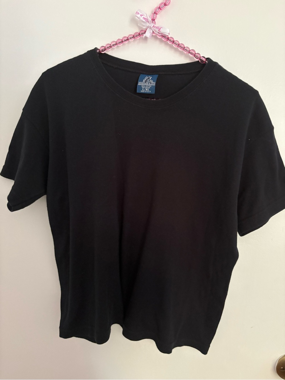 Betty’s Designer Knits Black Cotton T-Shirt L/XL Made in USA